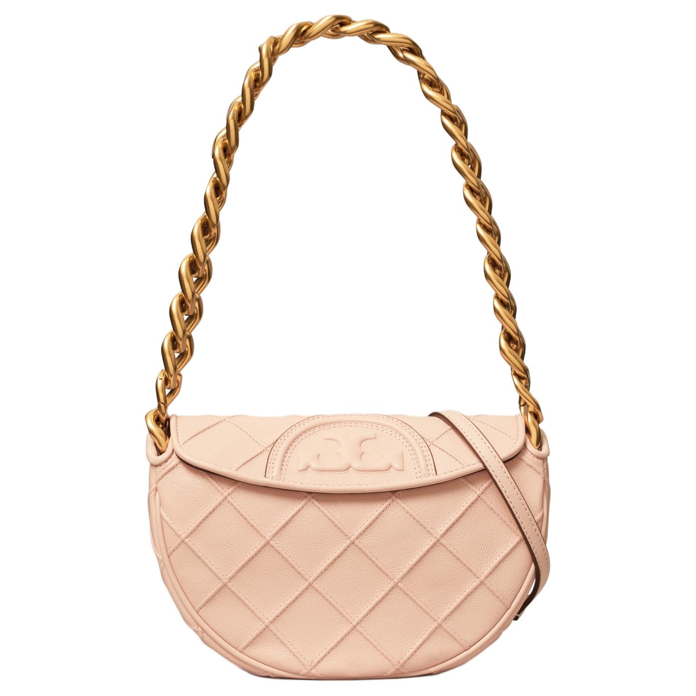 

TORY BURCH Сумка-полумесяц Fleming Cow Leather, мини-сумка через плечо, женская сумка-кроссбоди Dawn Pink