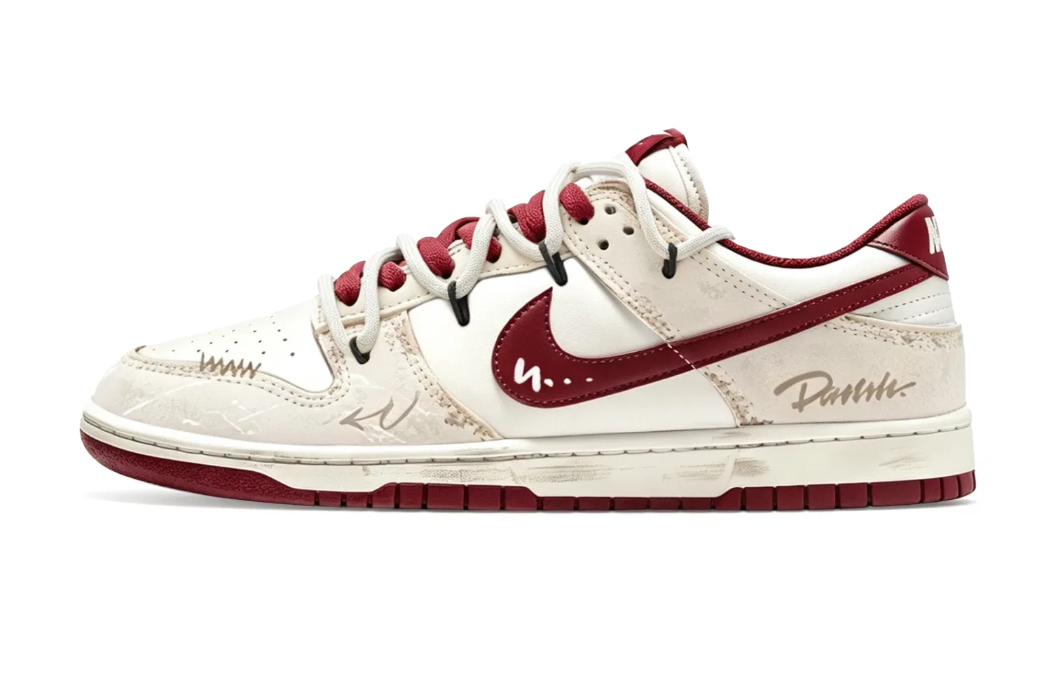 Кроссовки Nike Dunk Low Beige Red — фото 3