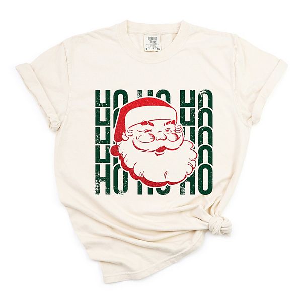 

Ho ho ho glitter santa - женская футболка garment dyed Simply Sage Market, Ivory