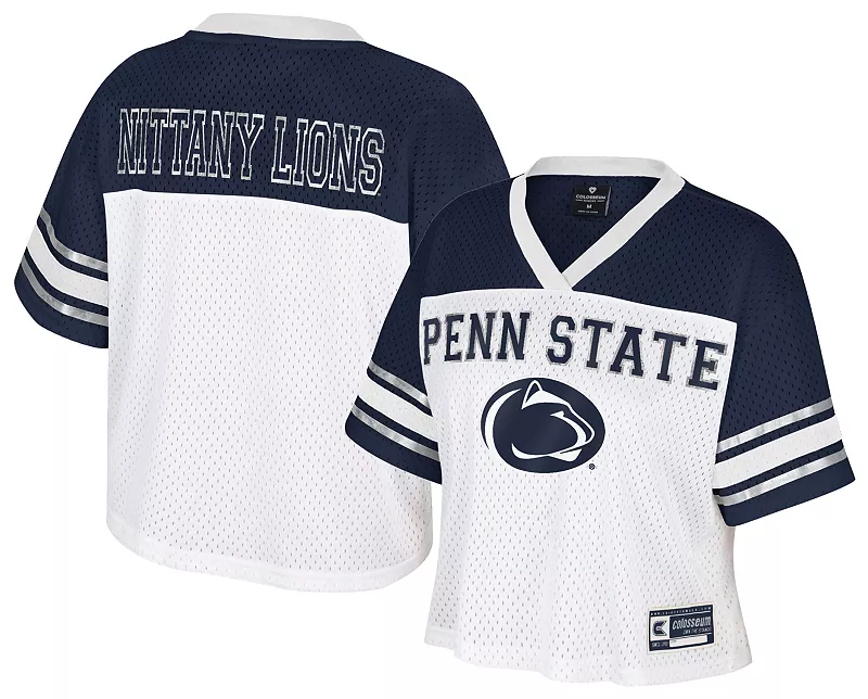 

Женская укороченная футбольная майка Colosseum Penn State Nittany Lions White Treasure