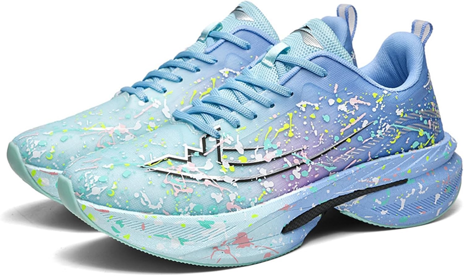 

Мужские кроссовки с дышащей сеткой, круглый носок, шнуровка, утолщенная подошва, противоскользящие, легкие, для бега, подходят для повседневной ходьбы и тенниса Igzbibg, синий