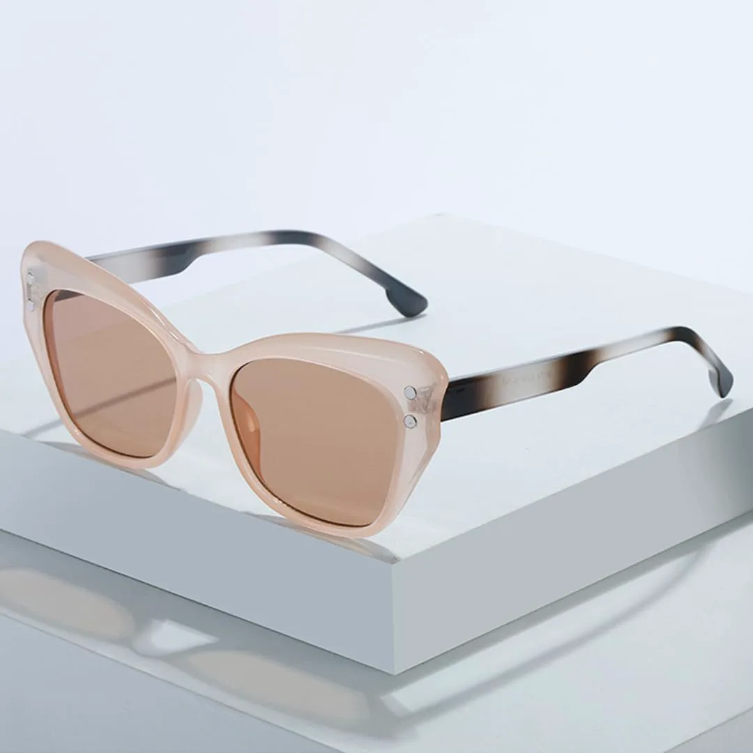 

Крупные солнцезащитные очки «кошачий глаз» для женщин и мужчин, модные, яркие, с защитой от УФ-излучения UV400, в стиле ретро, ​​с заклепками TVTBBVV, Black Grey