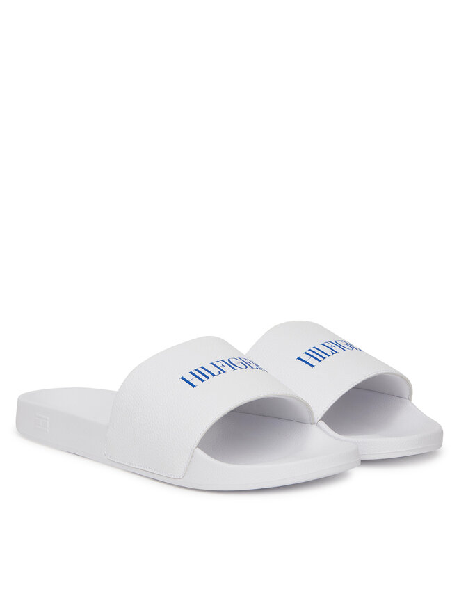 Мюли Hilfiger Print Tumble Pool Slide FM0FM05505 Tommy Hilfiger, белый — фото 2
