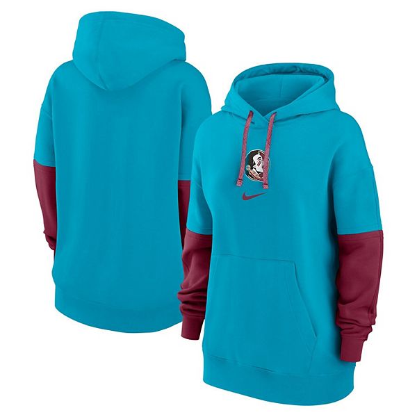 Женский оверсайз флисовый худи florida state seminoles бирюзовый Nike