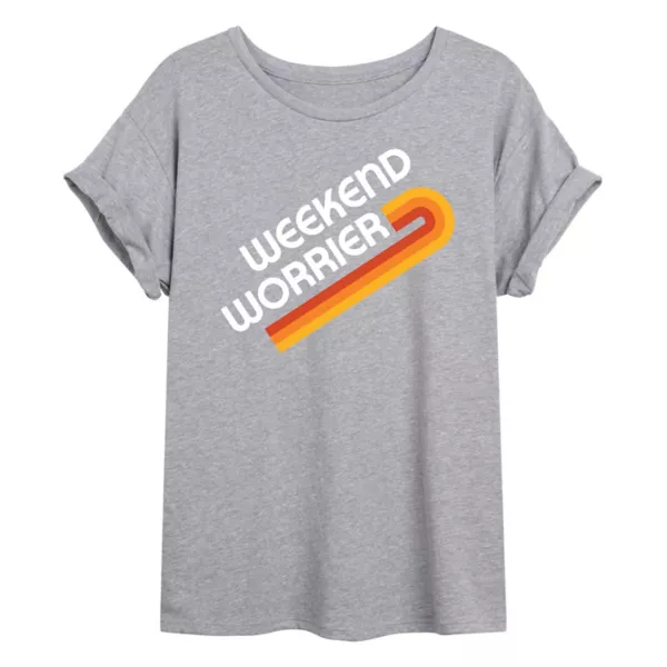

Футболка большого размера с надписью «Warrier Weekend» для юниоров Licensed Character, серый