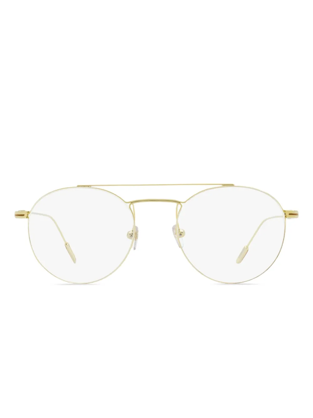 

5218 круглые очки с двойной перемычкой Zegna, золотой