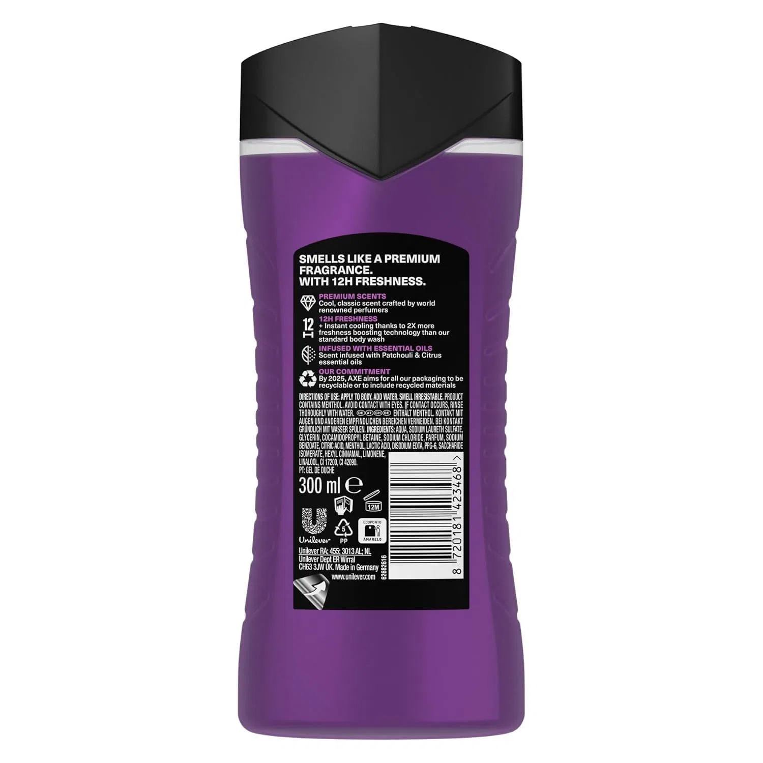 Мужской гель для душа «Purple Patchouli» от Axe, 6 x 300 мл Axe — фото 2