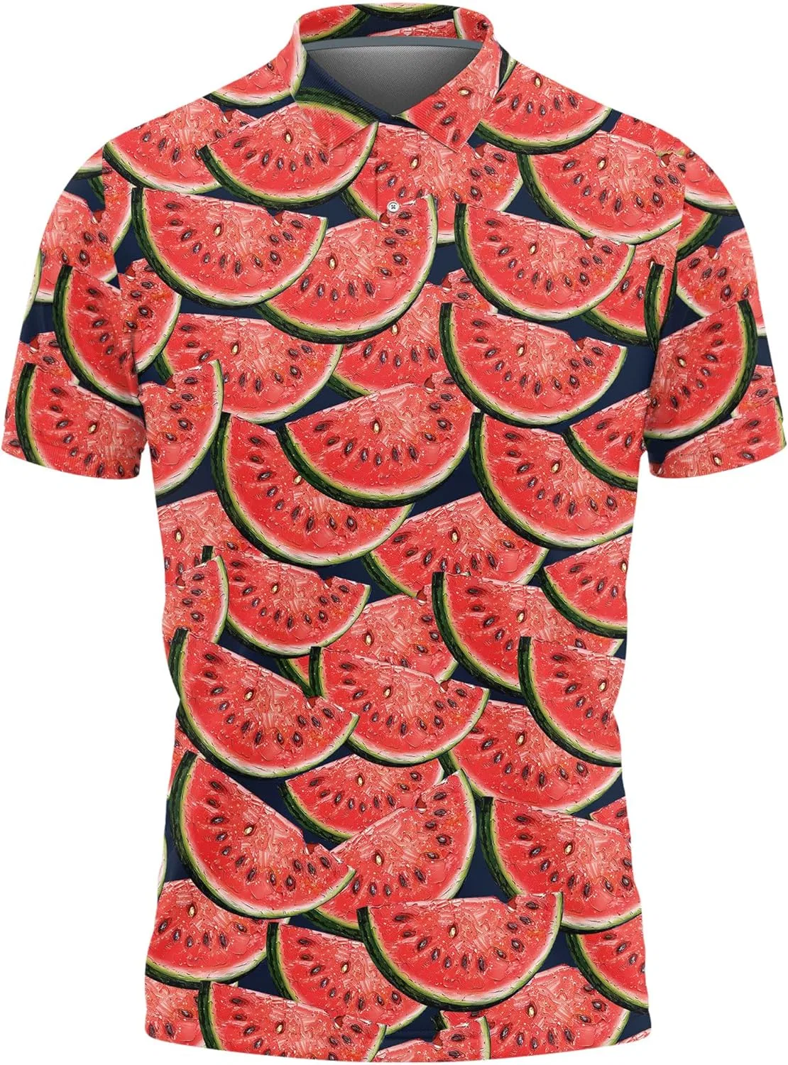 Футболка поло с арбузным принтом, короткий рукав, Regular Fit, Melon_01