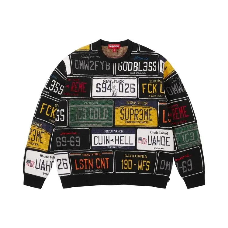 Свитер Supreme License Plate Sweater, черный