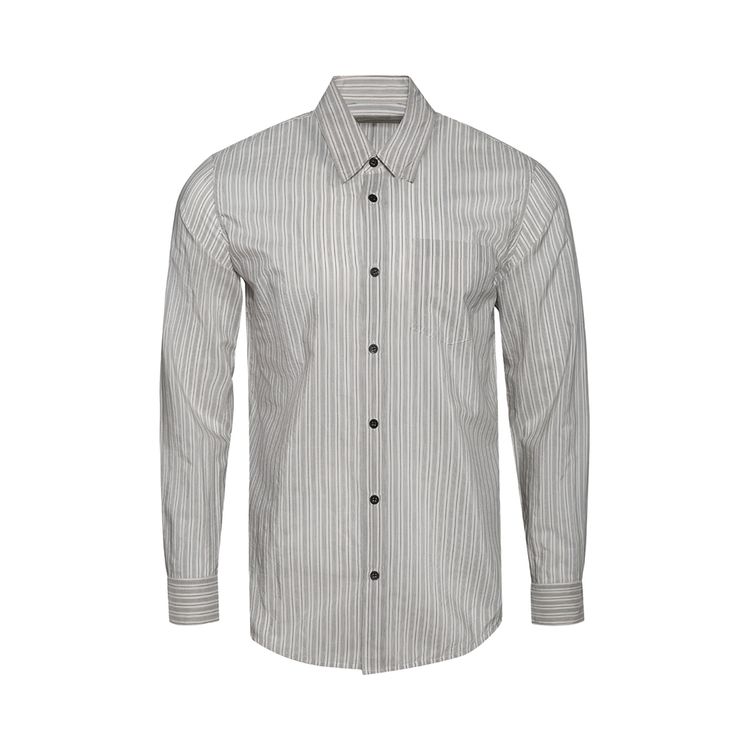 

Рубашка Dries Van Noten Striped Long-Sleeve Shirt 'Light Grey', серый
