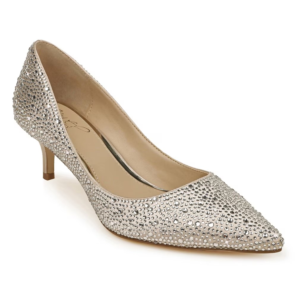 Туфли на каблуке Frenchie Jewel Badgley Mischka, champagne fabric