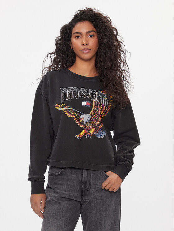 

Укороченная толстовка Tommy Jeans, черный