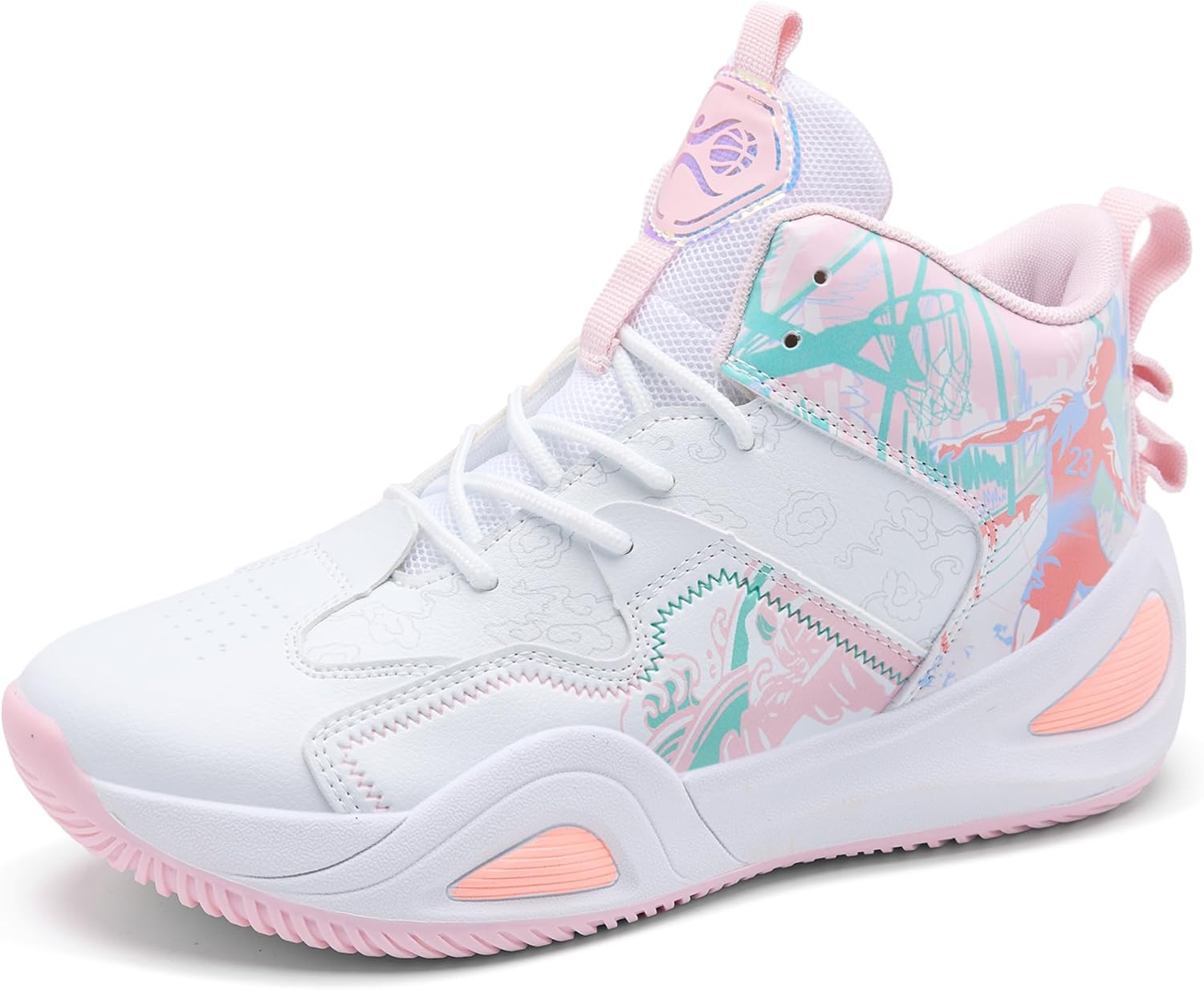 

Мужские баскетбольные кроссовки модные, дышащие, с противоскользящей подошвой, для бега и тренировок на свежем воздухе Kniaiwx, розовый