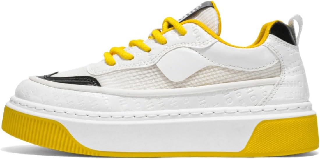 

Стильные кроссовки Y2K из лакированной кожи с поднятой подошвой на 5 см, удобные и прочные для ежедневной носки и повседневных прогулок, с уникальным дизайном для модников Ctkvbmeoi, желтый