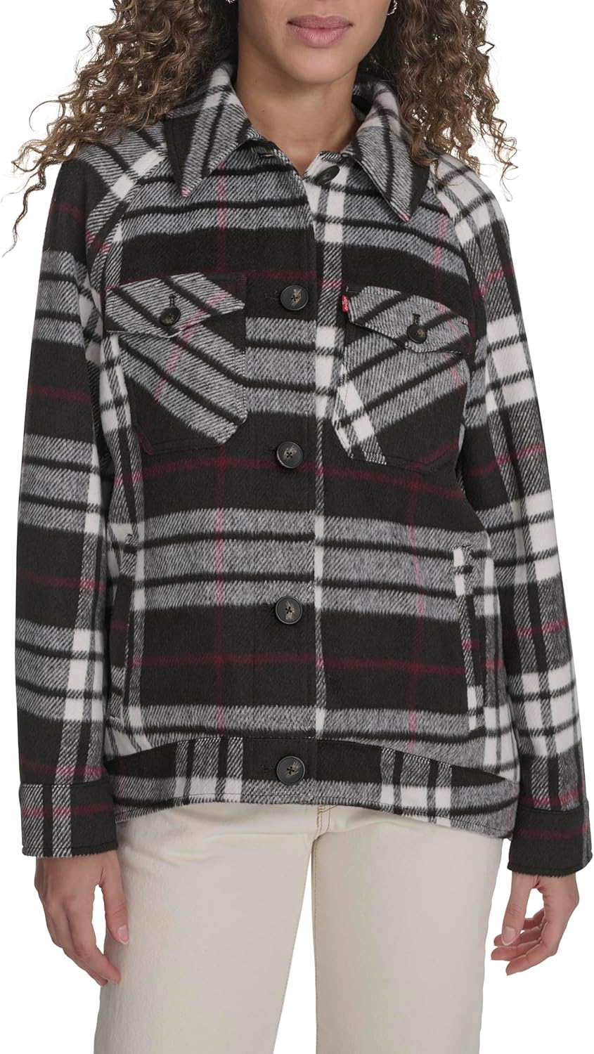 

Женская куртка-рубашка Zoe Relaxed Wool Plaid Shirt Jacket Levi's, Port Combo