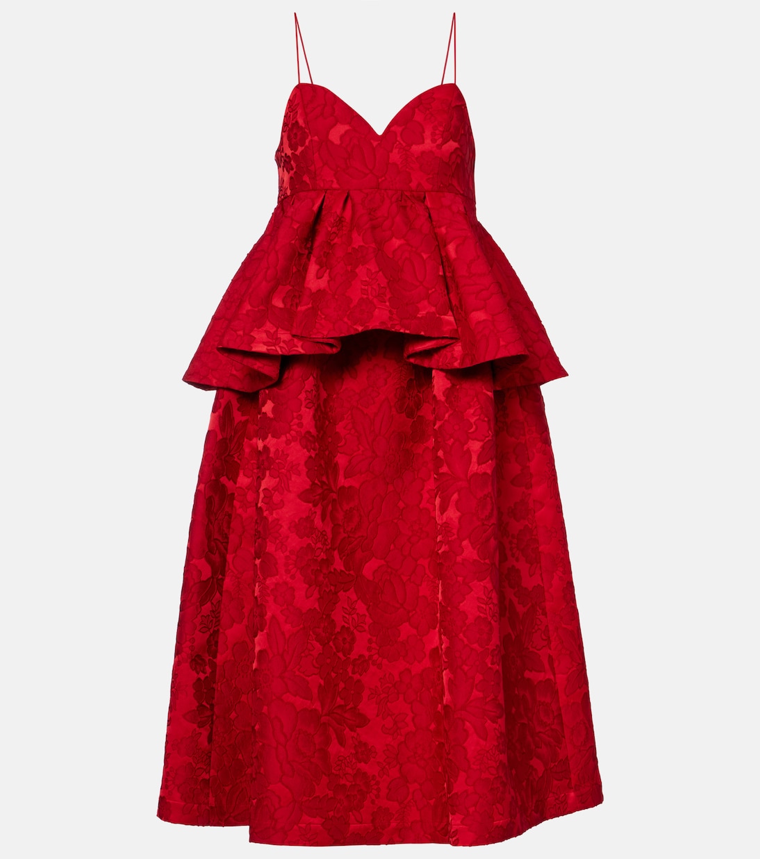 

Жаккардовое платье миди с матовым стеганым узором La DoubleJ, Peony