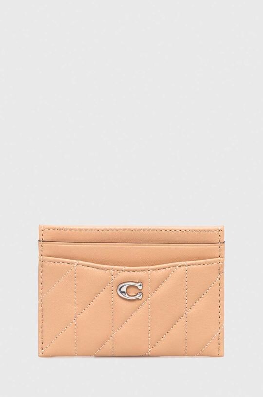 

Кожаный футляр для карточек Essential Card Case Coach, бежевый