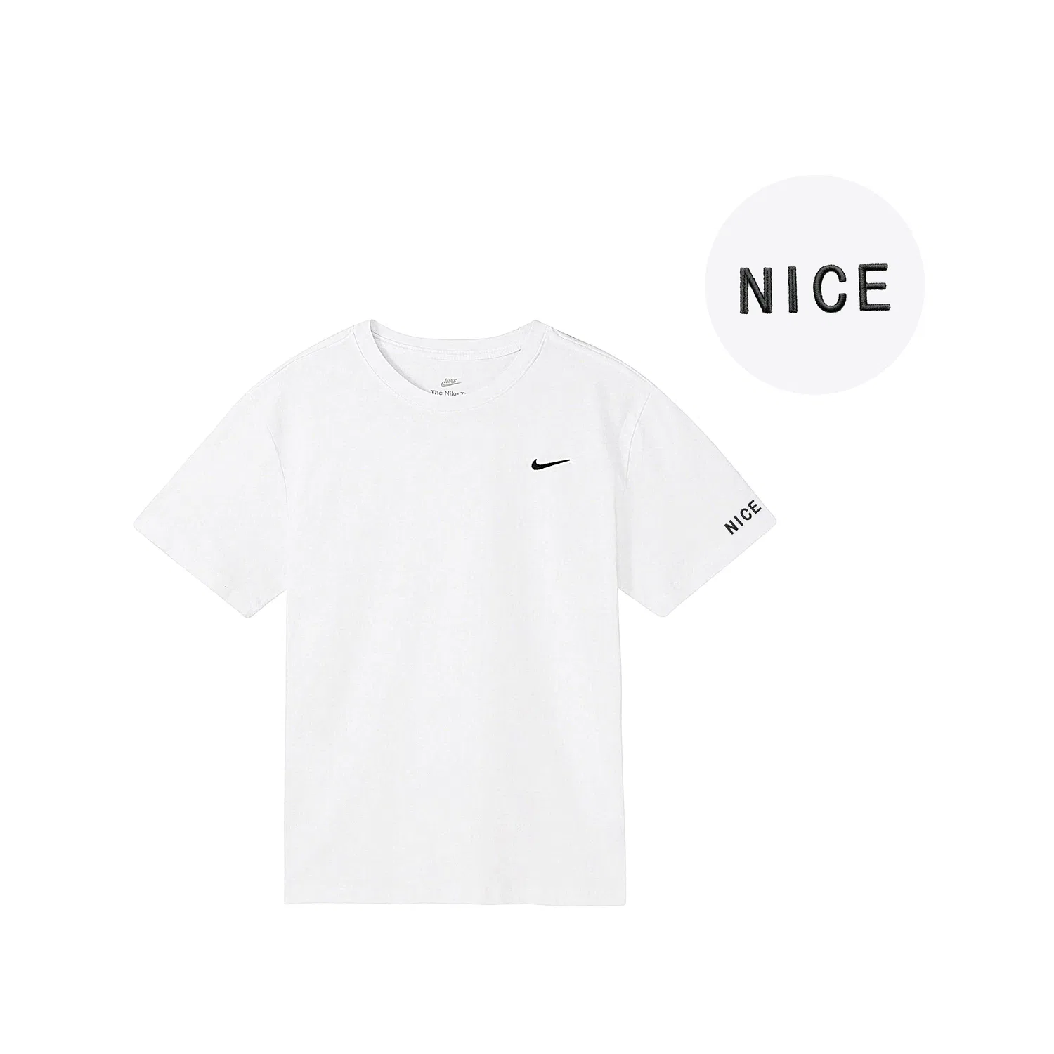 Футболка хлопковая с круглым вырезом Nike Sportswear белая — фото 4