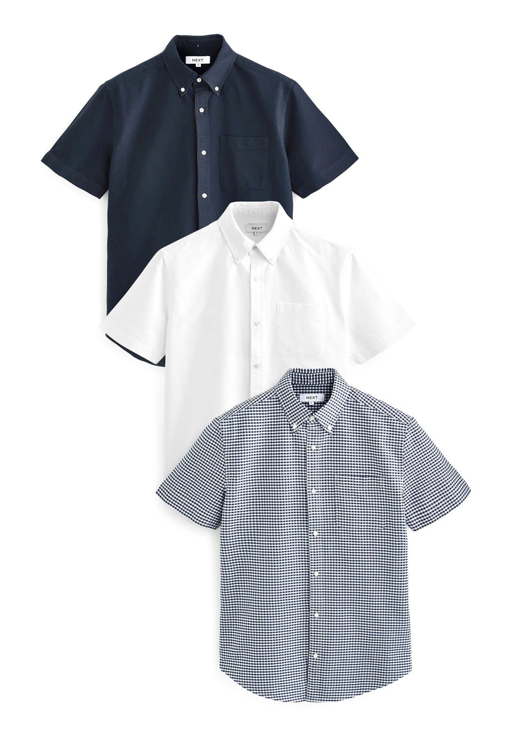 

Рубашка SHORT SLEEVE OXFORD SHIRTS Next, белый деним