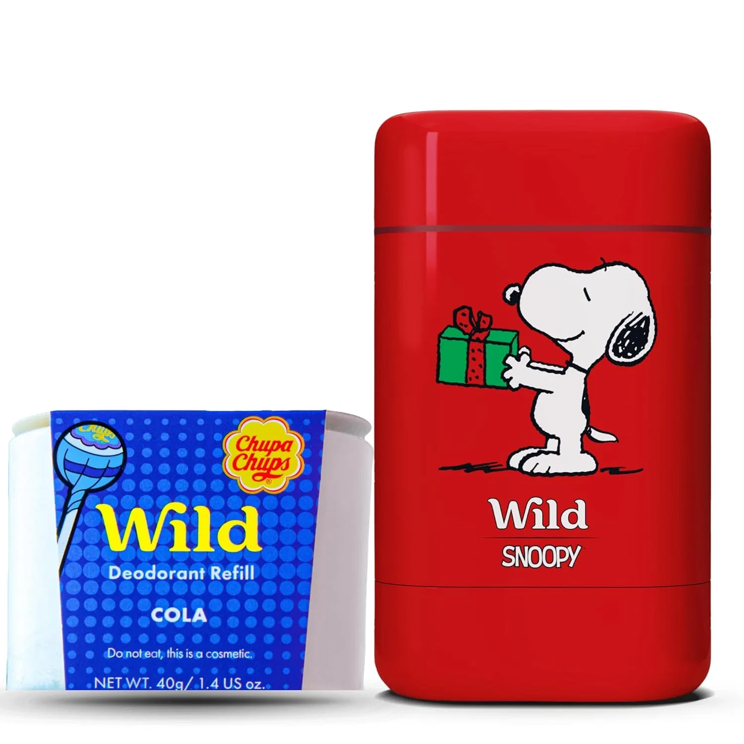 Натуральный многоразовый дезодорант «Snoopy Case» от Wild с ароматом колы, 40 г Wild