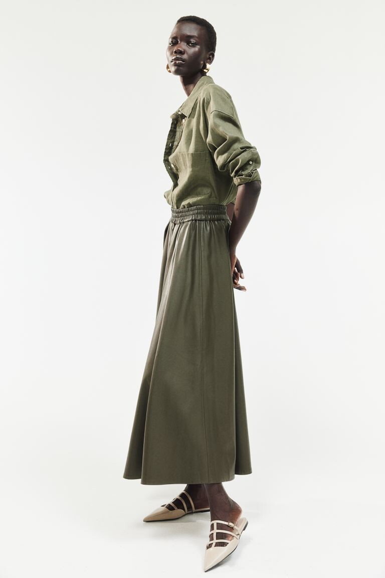 

Льняная блузка оверсайз H&M, зеленый