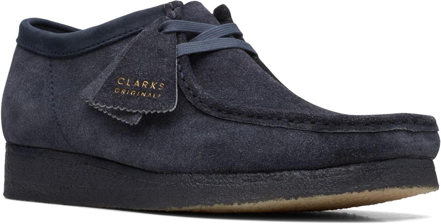 Мужские ботинки Clarks Wallabee (чернильный волосатый замш), черный — фото 3