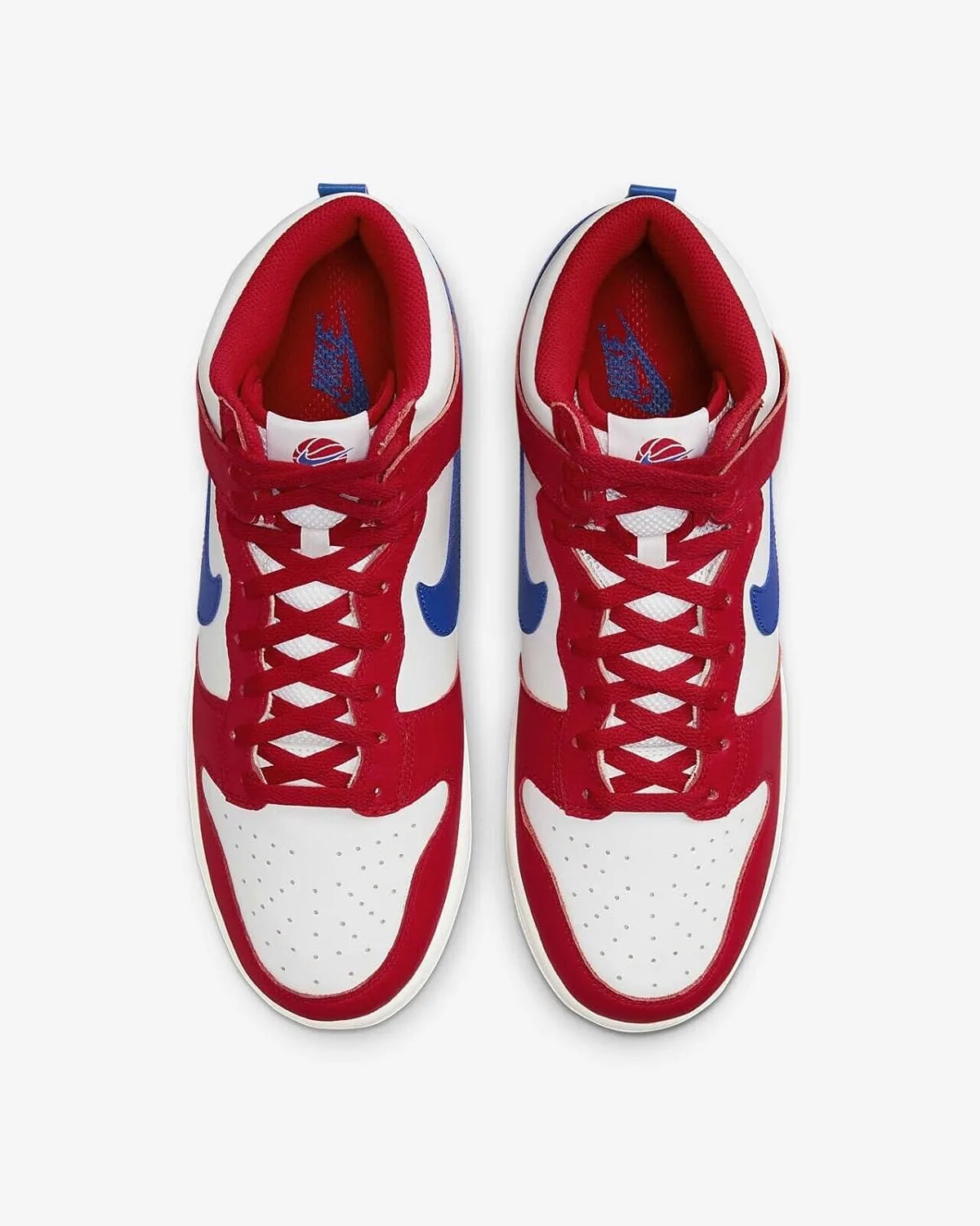 Мужские кроссовки NIKE Dunk High Retro, белый/красный — фото 3
