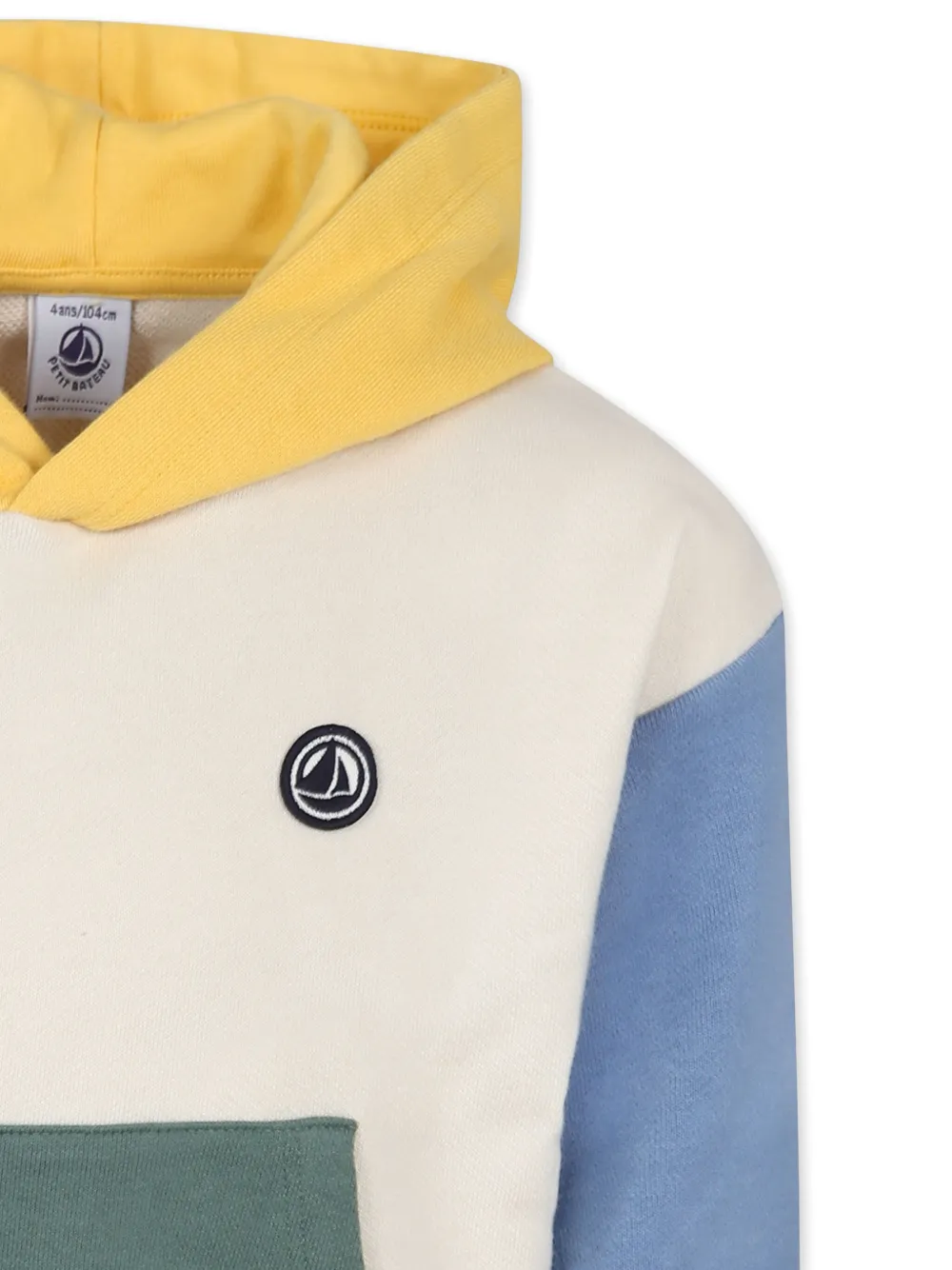 Худи в стиле колор-блок Petit Bateau, светло-бежевый — фото 3
