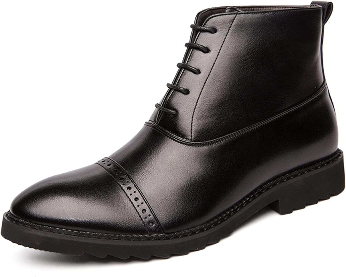 

Мужские ботинки на шнуровке Oxford с носком, из коровьей кожи, водонепроницаемые, противоскользящие, винтажные рабочие Xjsdjhount, черный