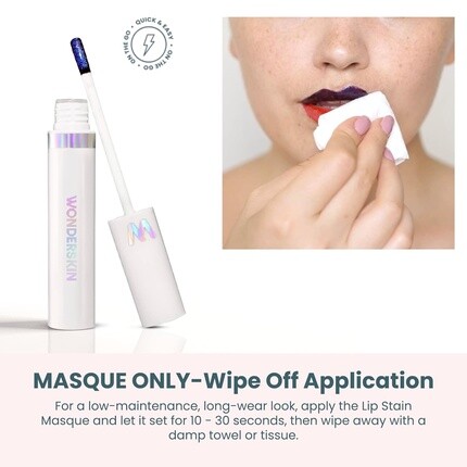 Wonder Blading Lip Stain Mask Натуральный водостойкий тинт для губ с длительным сроком службы Adore Stain & Go Wonderskin — фото 3