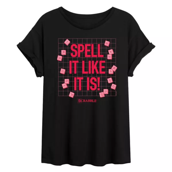 

Детская оверсайз футболка Scrabble "Spell it like it is" Hasbro, черный