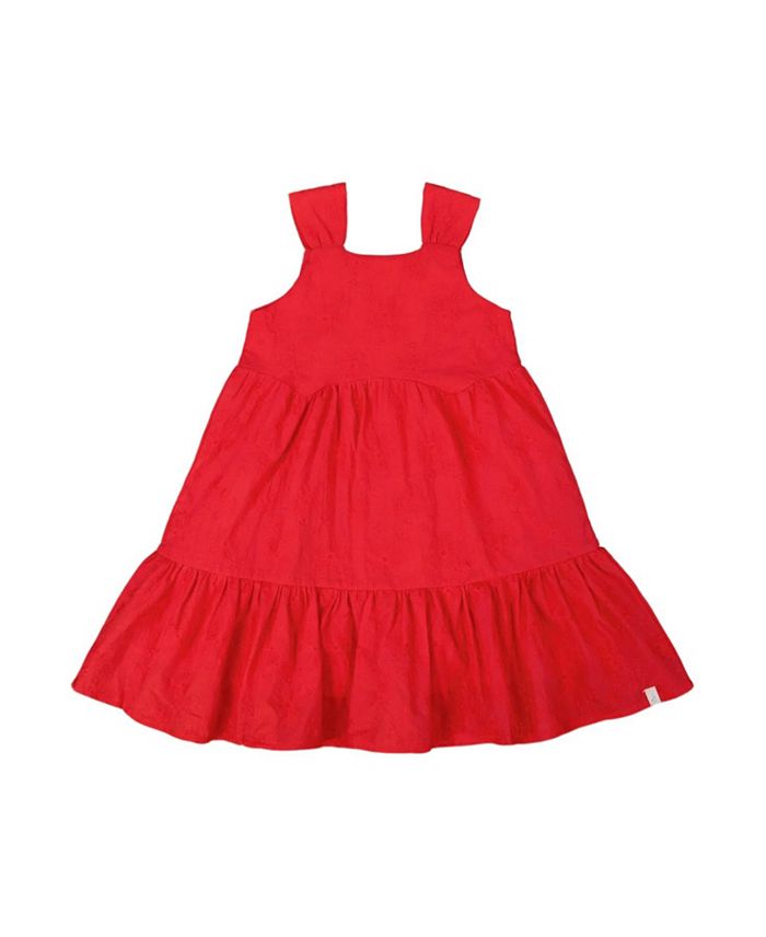 

Платье девочки многоярусное с ажурной отделкой - для малышей Deux par Deux, красный