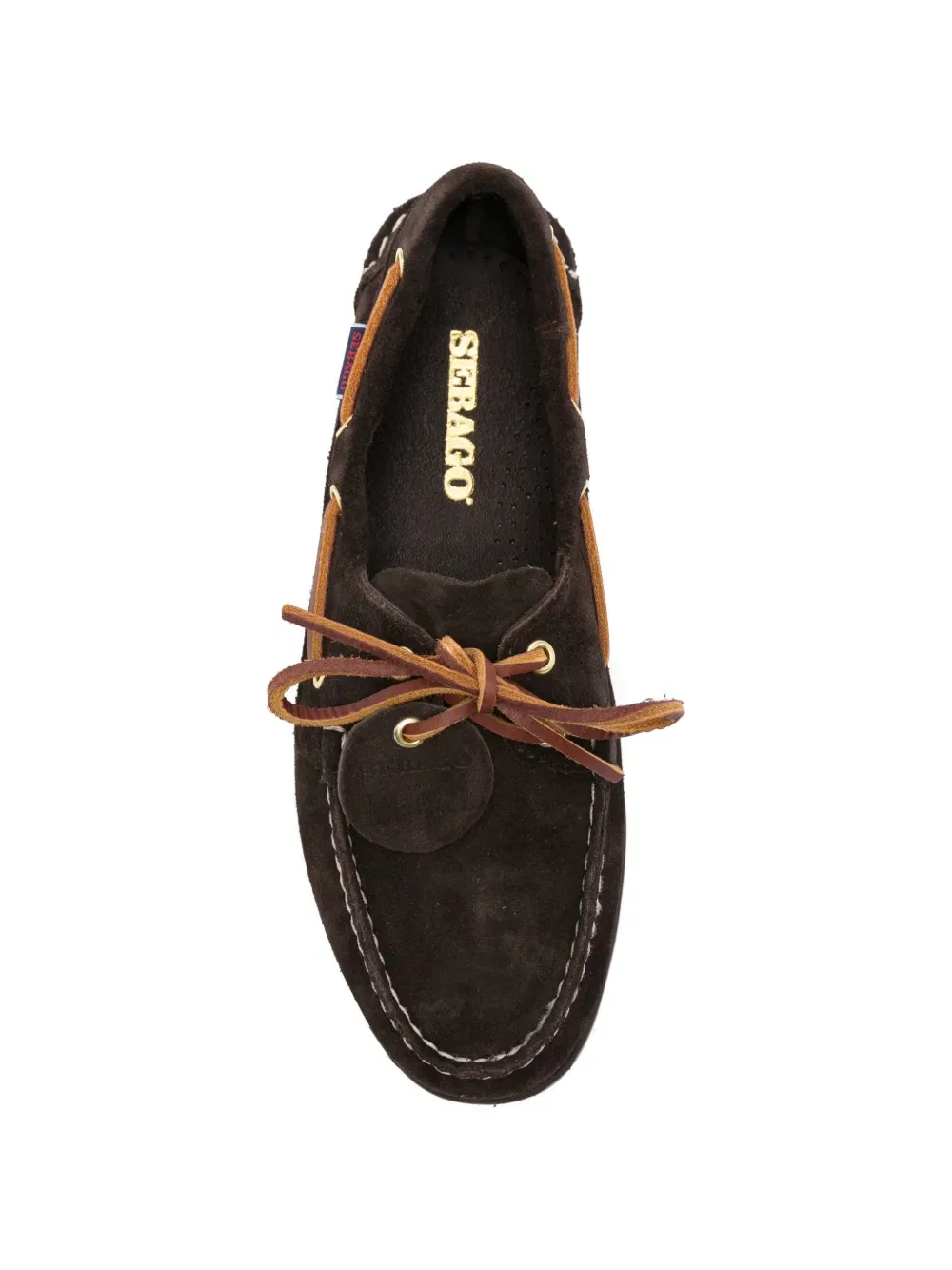 Замшевые лодочные туфли Docksides Sebago, коричневый — фото 4
