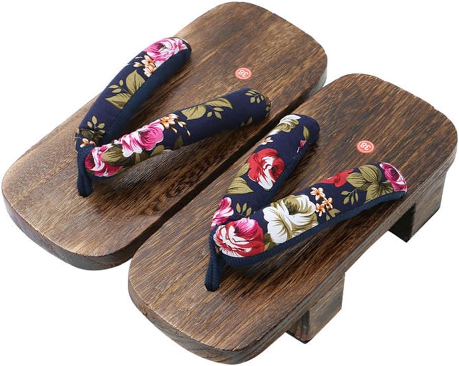 

Японские деревянные кломпы, традиционные тапочки, шлепанцы для сцены, японские деревянные туфли с двумя зубцами, противоскользящие и износостойкие сандалии на высоком каблуке (Размер: EU 40, Цвет: белый) Bydzkj