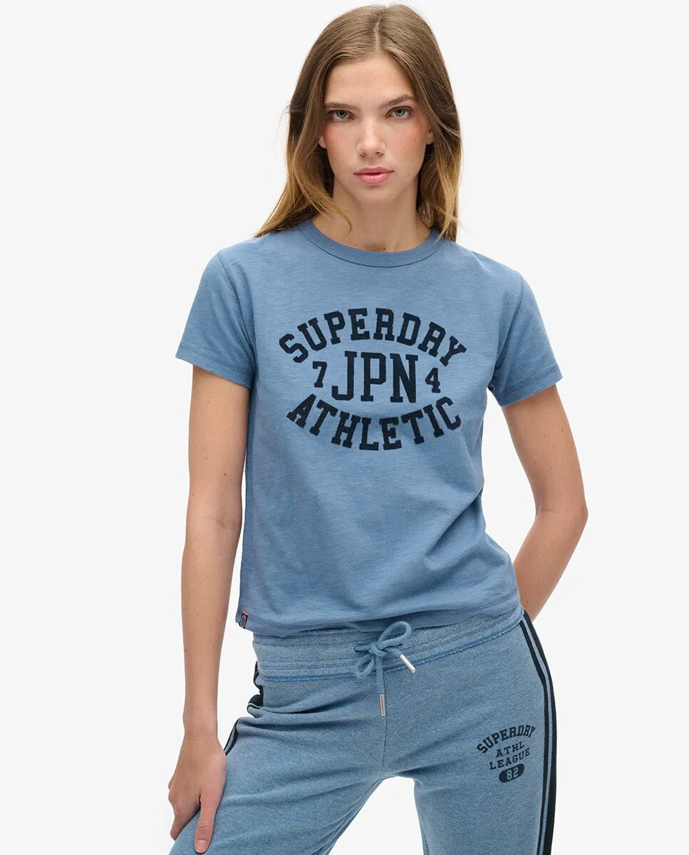 

Футболка приталенного кроя с рисунком Athletic Essentials Superdry, синий