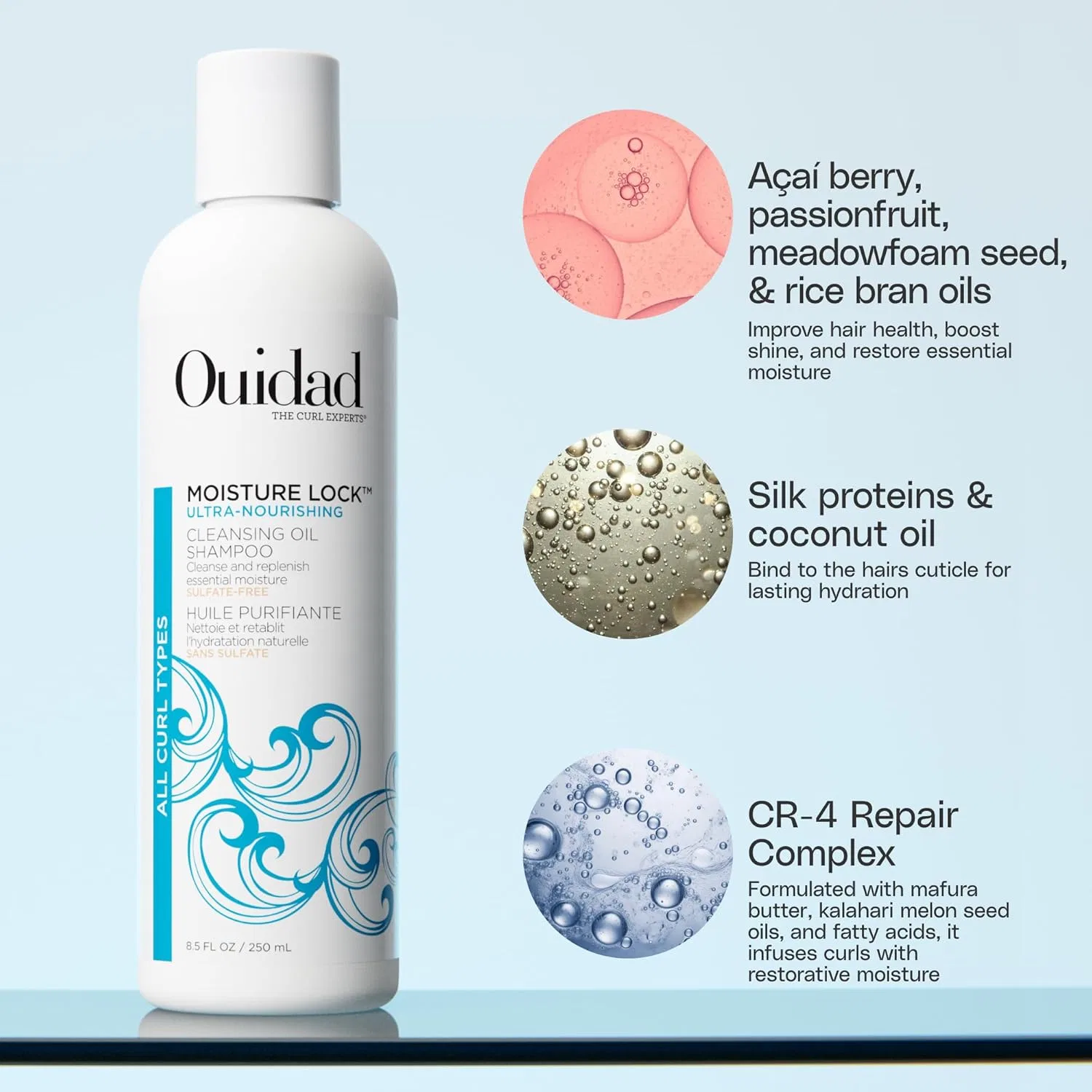 Гидрофильное масло Ouidad — Масло для очищения волос Curl Recovery Ultra Nourishing Cleansing Oil, 251 мл — фото 3