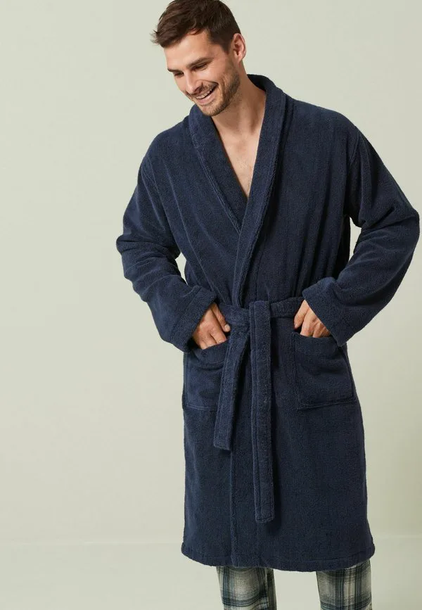 Фирменный халат из чистой ткани Next, Navy Blue