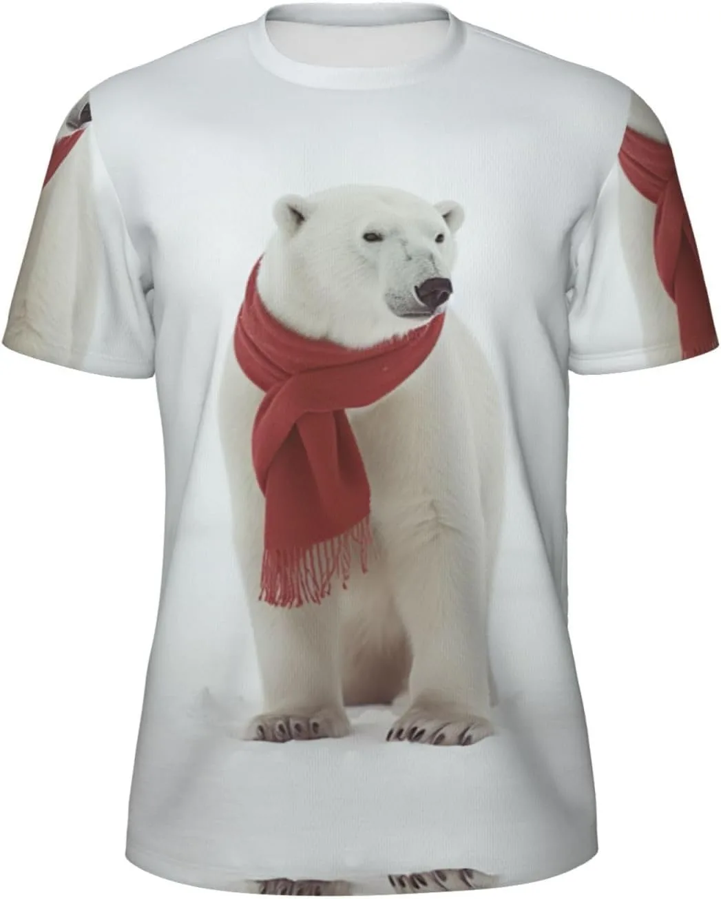 

Футболка мужская с коротким рукавом Polar Bear Red Print для спорта и повседневной носки LIXLZH