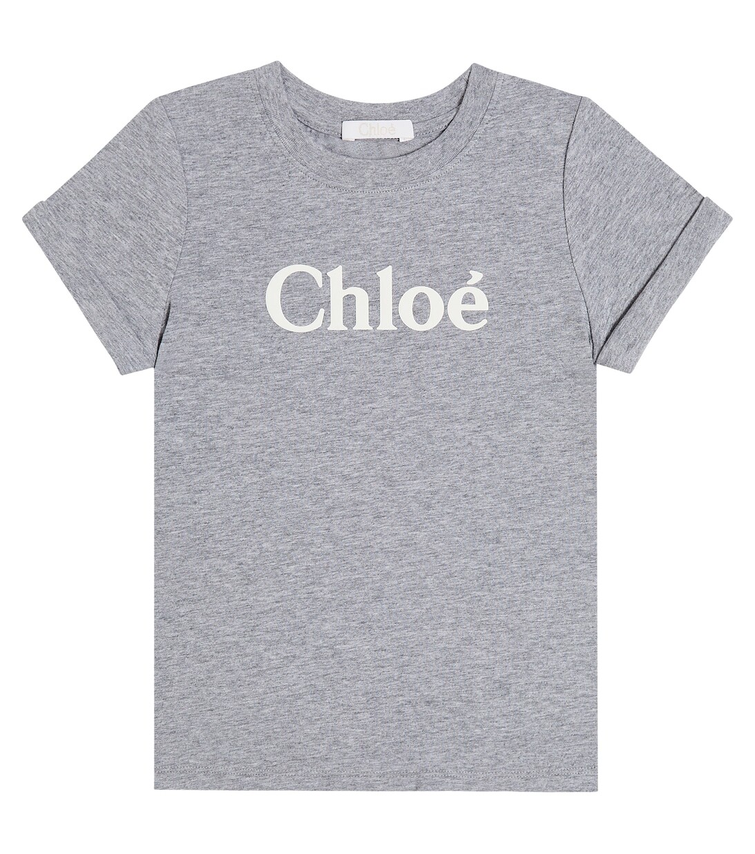 

Футболка из хлопкового джерси с логотипом Chloé, серый