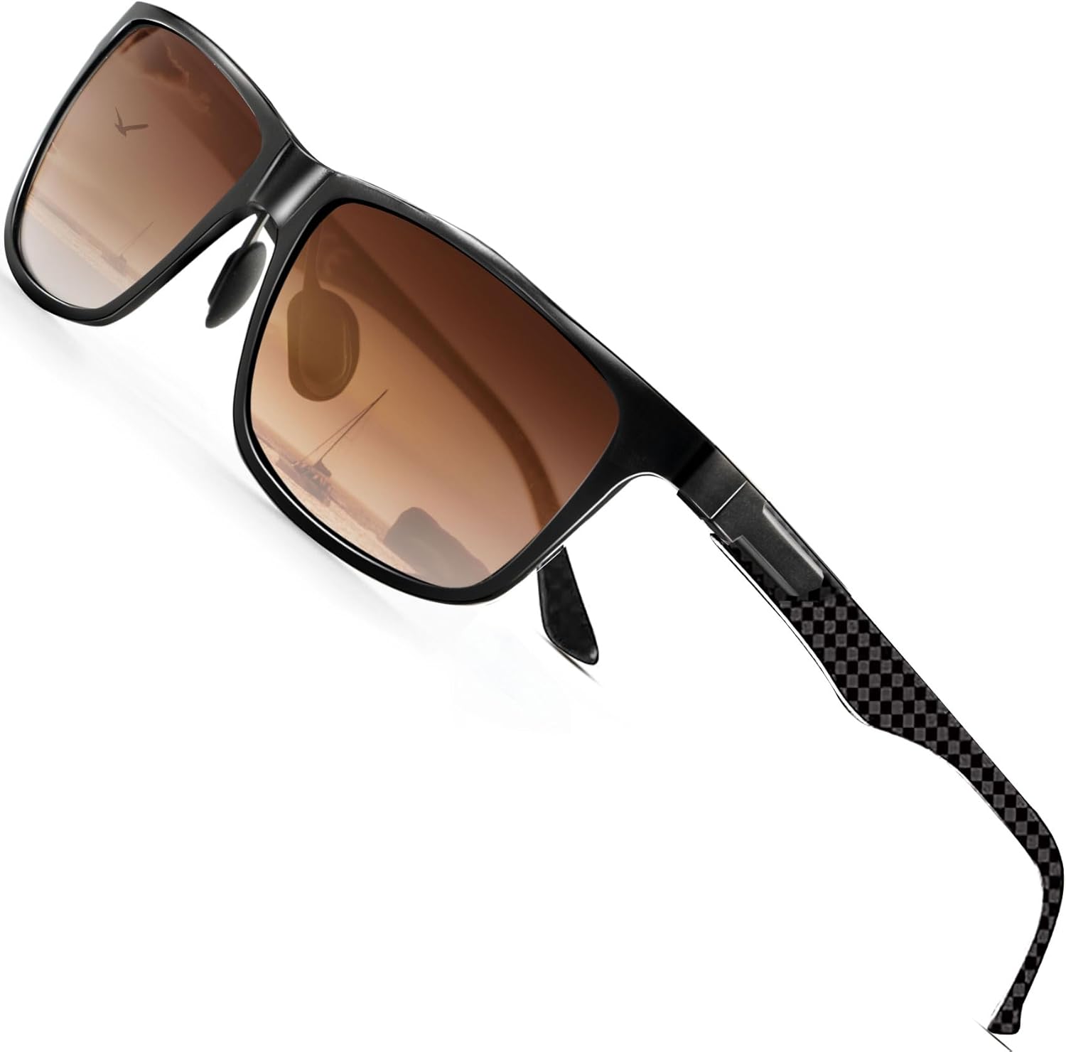 

Поляризованные солнцезащитные очки ANYLUV для мужчин, прямоугольная классическая оправа из алюминия и магния, солнцезащитные очки для мужчин с защитой от УФ-излучения, A10 Black/Gradient Brwon