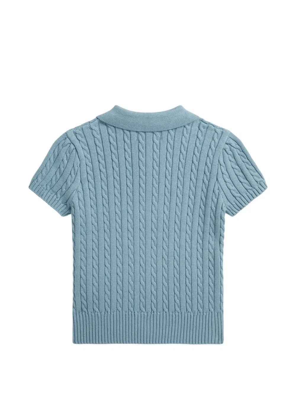 Рубашка поло фактурной вязки Polo Ralph Lauren Kids, синий — фото 2