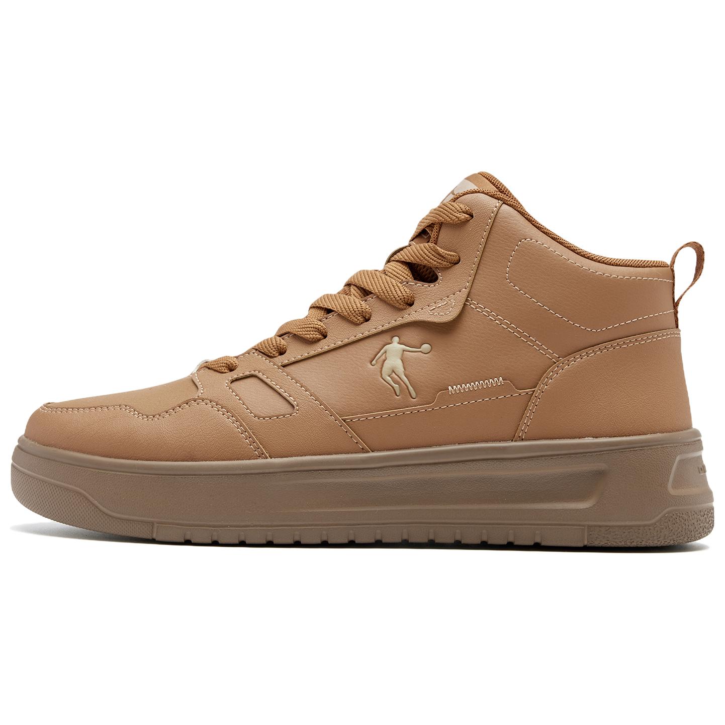 

QIAODAN Кроссовки Dry Slip Resistant Abrasion Resistant High top Skateboard Shoes Men's Hollyhock Brown