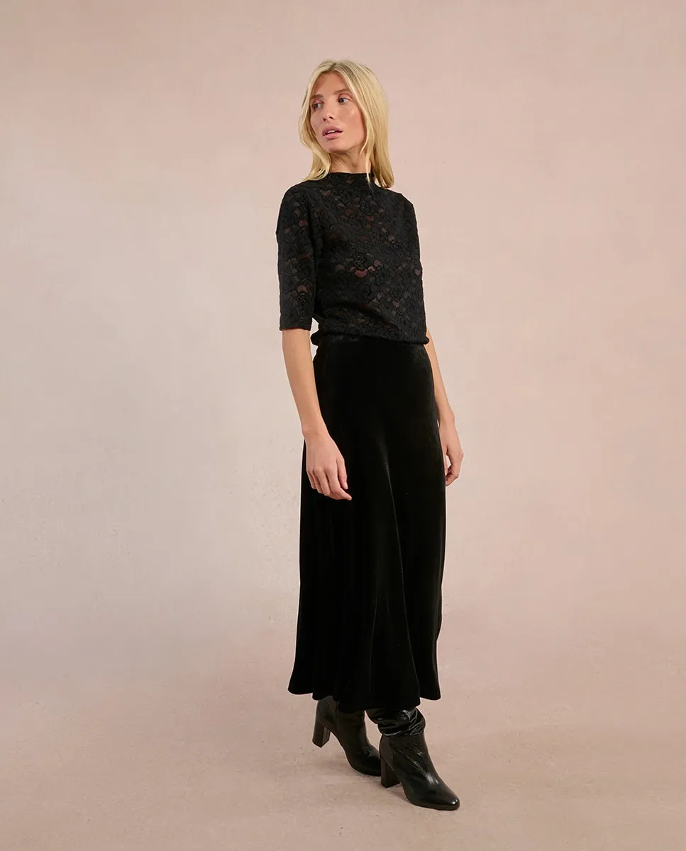 

Длинная бархатная юбка Molly Bracken, черный