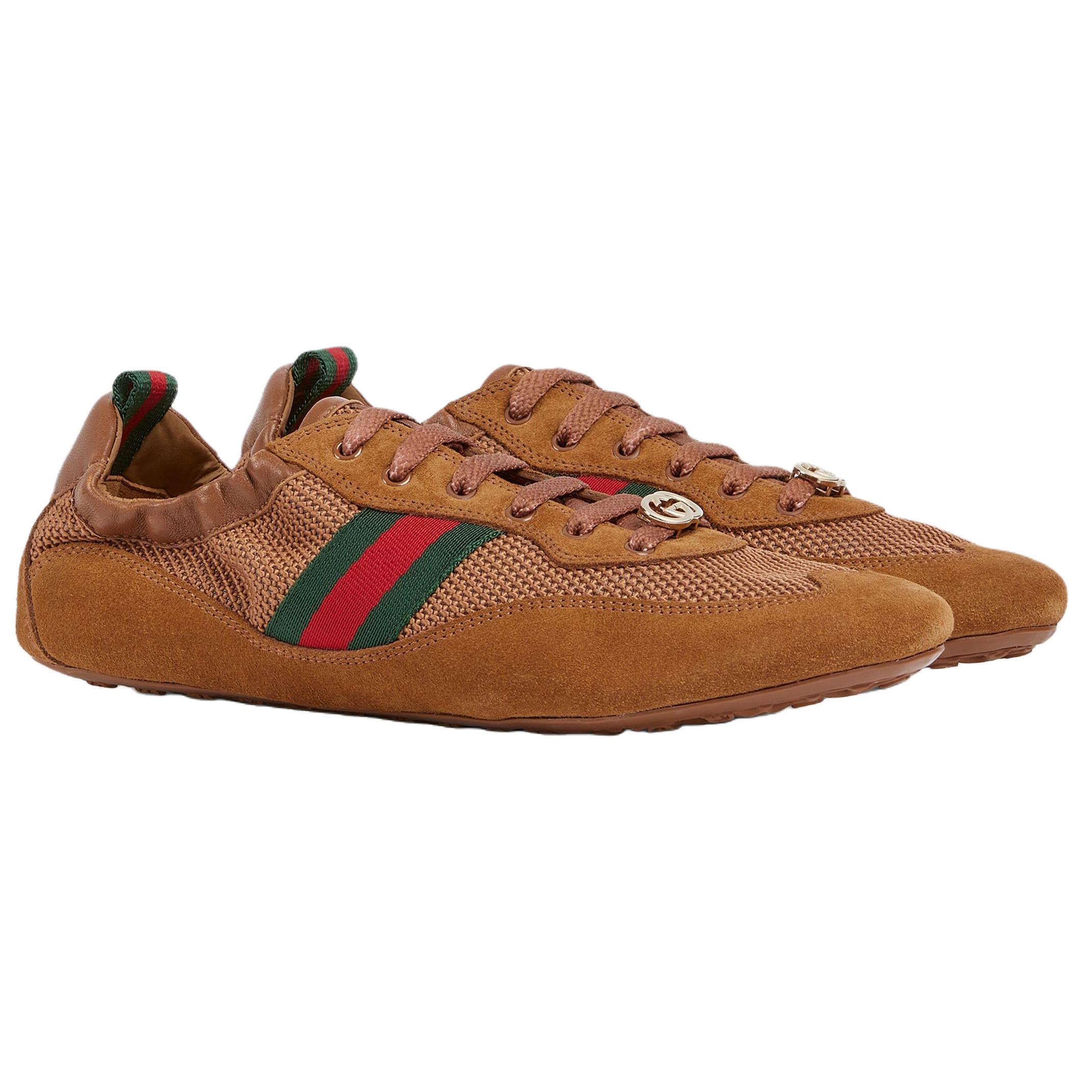 GUCCI Женские повседневные кеды Shift Low top коричневые — фото 4