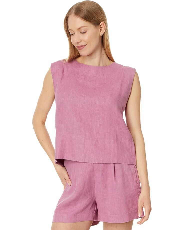 

Топ Madewell Bateau-Neck Tank in 100% Linen, цвет Shaded Pink