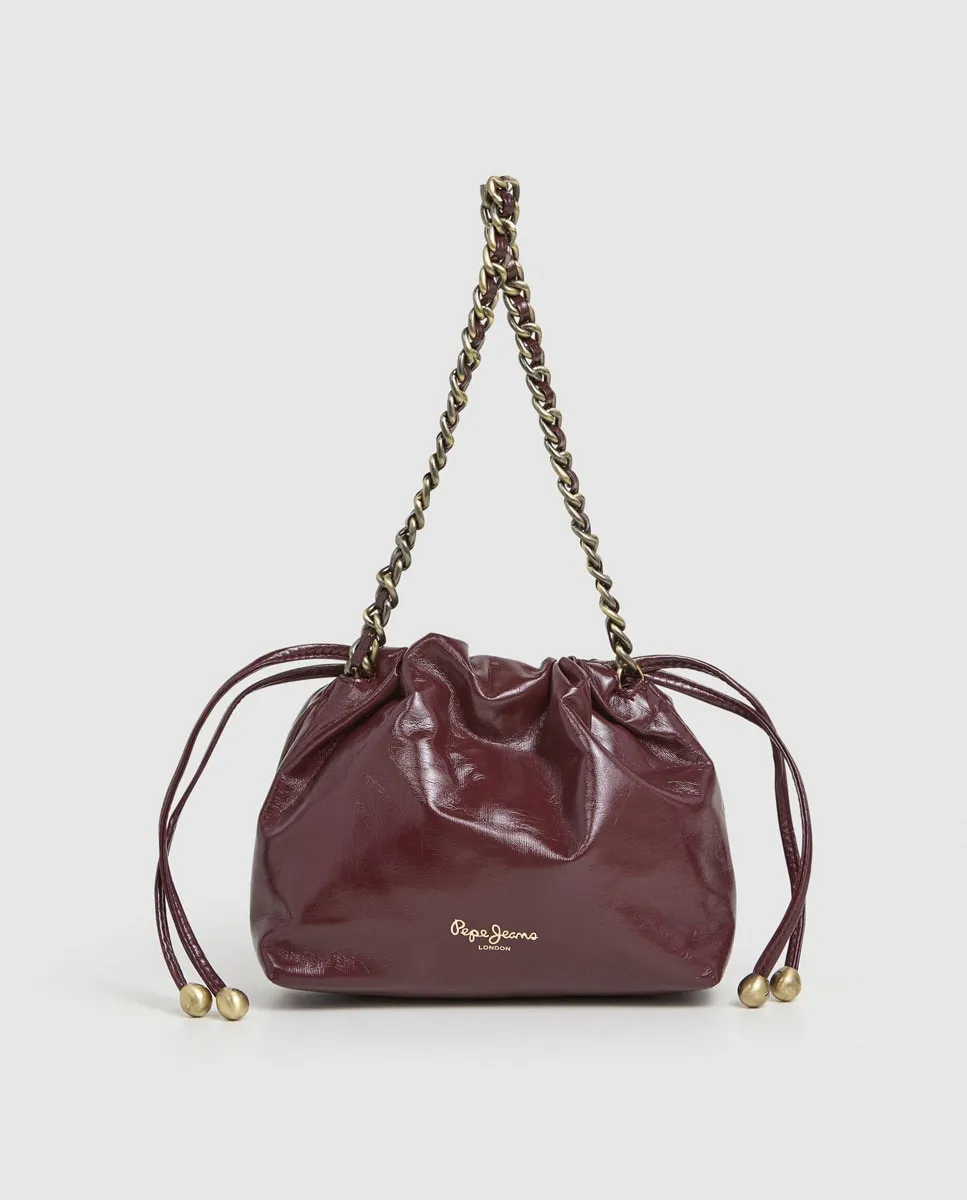 

Женская сумка-хобо Georgia с короткой металлической цепочкой Pepe Jeans, бордовый
