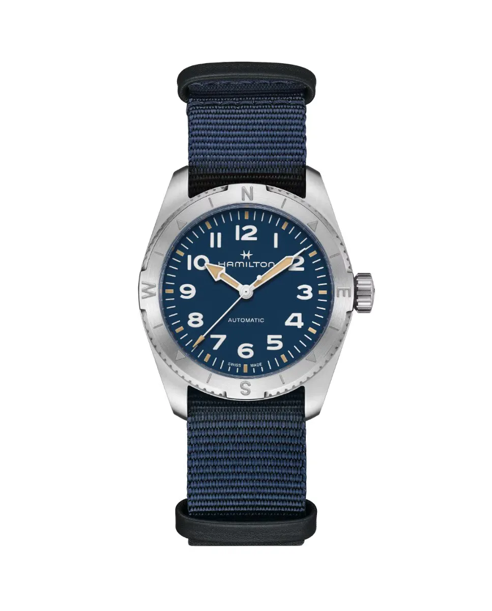 

Хаки Field Expedition 37 мм H70225940 Автоматические женские часы с текстильным ремешком Hamilton, синий