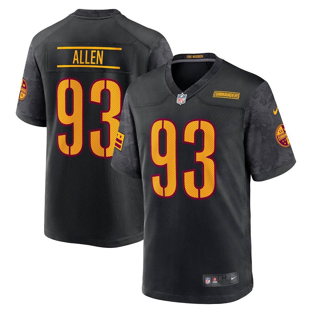 

Мужская футболка Nike Jonathan Allen Black Washington Commanders Alternate Game Player, цвет Wft Black