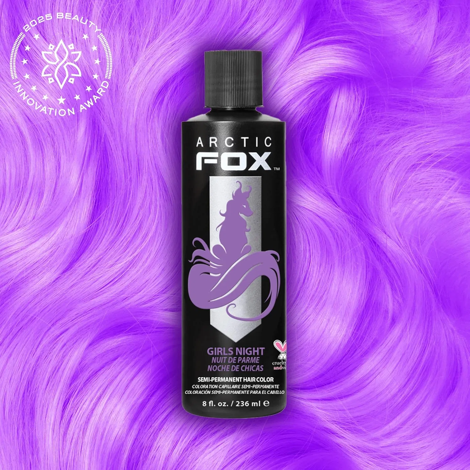 Полуперманентная веганская краска для волос ARCTIC FOX Girls Night, 236 мл Arctic Fox, 2-Purple — фото 2
