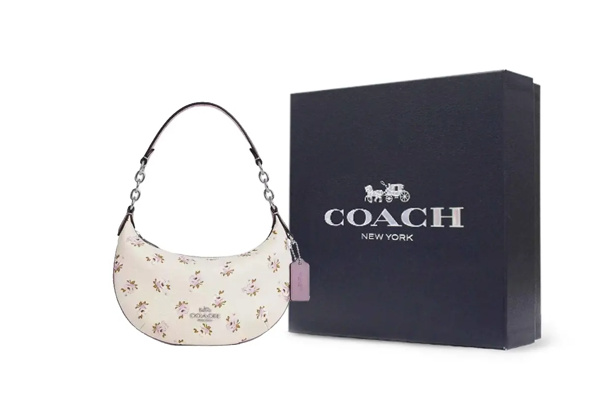 

COACH Миниатюрная женская сумка из прорезиненной ткани разноцветная